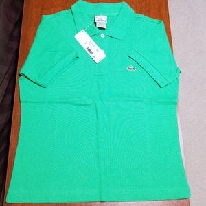 Womans Lacoste Polo Green Size 4 36